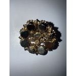 Vintage Weiss Pink & Iridescent AB Rhinestone Mounded Cluster Brooch Signed Red Photo 3