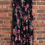 INC  womens floral tiered tropical vacation beach maxi dress black Small Photo 4