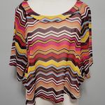 About A Girl  retro chevron stripe batwing blouse size small Photo 0