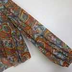 L'Agence Pixie Bohemian Blouse Womens Small Paisley Long Sleeve Boho Cinch Tie Photo 5