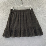 Loft  Pull On Gathered‎ Ruffle Skirt Black Tan Women's Medium Photo 0
