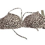 J.Crew Womens Cross Back French Bikini Swim Top Leopard Print Brown 3X Photo 1
