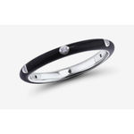 Boutique Women's Pave’ Diamond Black Enamel Stackable 925 Sterling Silver Ring Size‎ 8 Photo 1