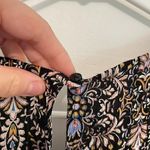 Lush Clothing LUSH Black Multi Paisley Floral Short Sleeve Boho Surplice / Faux Wrap Romper L Photo 12