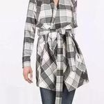 Matilda Jane NWT Womens XS Black Grey Plaid Check It Twice Jacket Sweater Coat Photo 0