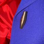 Rare vintage David Hayes Blue purple wool
Coat with red lining Size XL Photo 9