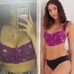 Urban Outfitters NWT $49 Purple Out From Under Confetti Gold Hearts Bustier S Photo 2