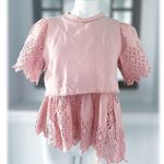Sea New York Vienne Eyelet Asymmetric Hem Top, Peach Size M New w/o Tag $280 Photo 9