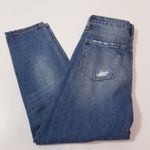 Vervet 100% Cotton Mom Jean Fit Distressed Relaxed Blue Denim Hi-Rise Photo 1