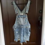 Free People NWT Baxter Denim Overall Dress Grunge Blue Size Small Photo 3