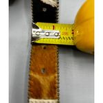 Vtg Elite Animal Print Leather Belt Brass Buckle Black Size M Photo 5