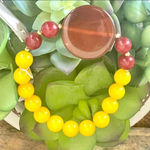 Barse yellow Jade and agate stretch bracelet Photo 1