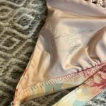 frankie's bikinis Frankie Bikinis Pink Floral Crochet Halter Bikini Top Size Small Photo 3