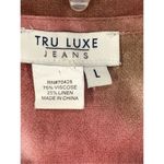 Tru Luxe Women's Tie Dye Linen Blend 3/4 Sleeve Tunic Top Red Brown Size Large Photo 4