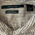 Perry Ellis Men's Striped Linen Button Down Shirt XL Photo 3