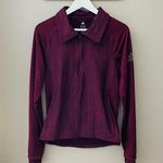 Adidas Quarter Zip Pullover Top Maroon Sz Small Photo 0