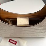 STAUD Rey Croc Embossed Calfskin Leather Shoulder Bag Cream Dust bag 325.00 NEW Photo 5