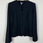 J.Jill Cardigan Sweater Jacket Womens Medium Black Button Up Long Sleeve Stretch Photo 10