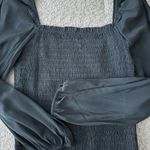 Black Satin Long Sleeve Blouse Photo 3