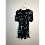 Ba&sh  Leo A Line Dress Black Green Floral Mini Size Large (3) Photo 8