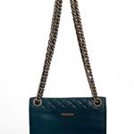 Rebecca Minkoff  Quilted Leather Affair Shoulder Bag Teal Chain Crossbody Purse Photo 2