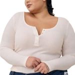 Torrid NWT Women's Waffle Snap Henley Long Sleeve Tee Light Pink Plus Size Photo 0