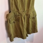 Free People  Green Linen Blend Expedition Shortalls - size Medium Photo 5
