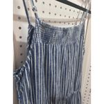 beam lunch lounge collection blue white stripe smocked bodice jumpsuit women's S Size undefined Photo 3