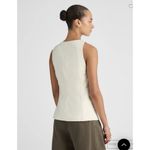 Madewell $98 Crewneck Cutaway Vest Top in Drapey Twill in Vintage Ivory Size 2 Photo 3