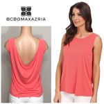 BCBGMAXAZRIA BCBG Red Teri Sleeveless Cowl Back Tank Top Photo 1