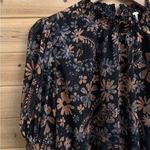 Free People Sz XSmall Clarissa Floral Printed Puff Sleeve Cropped Blouse Revolve Photo 6