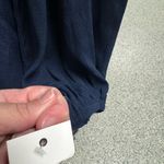 Ophelia Roe Blue Long Sleeve Tie Front Relaxed Blouse Photo 4