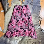 Vintage Pink Paisley Floral Layered Midi Skirt Size M Photo 0