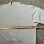 Alo Yoga  Mock Neck Sweatshirt Fleece Pullover Light Tan Casual Lounge Photo 3