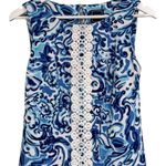 JH Blue and White Lace Applique Sheath Sleeveless Colorful Dress Women's size 4 Photo 1