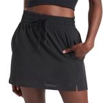 Athleta NEW TALL Baja Skort Black Lasercut Athletic Skirt Built-in Shorts 6T Photo 0