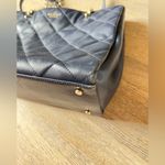 Kate Spade Handbag Quilted Leather Shoulder Bag Navy Gold Purse Photo 5