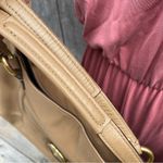 Coach Campbell Izzy Tan/Brown Leather Large Satchel Handbag/Crossbody Bag Purse Photo 5