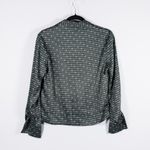 Claudie Pierlot Satin Floaty Collared Long Sleeve Button Down Horse Print Blouse Photo 3