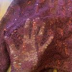 R & M Richards R & M Richard’s NWT Bolero Jacket Wine color 3/4 Sleeve Lace Sequin Scalloped Photo 6