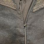 Chico's Black Linen Silver Metal Mesh Chain Blazer Jacket SZ 3 (XL) Goth Grunge Photo 6
