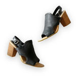 Born Stella‎ Black Perforated Leather Heeled Comfort Sandal Women’s Size 10 Photo 0