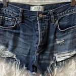 We The Free  Shorts Women 25 Blue Jean Denim Button Fly Distressed Grunge Photo 0