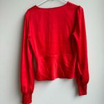 Lulus NWT  Head Held High Wine Red Satin Holiday Party Romantic Top Size Medium Photo 6