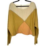 Free People  Montauk Pieced Sweatshirt Khaki Combo Size XS Photo 6