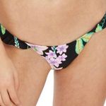 Topshop Black Purple Floral Tanga Ruffle Summer Swimsuit Bikini Bottoms NWT Photo 0