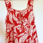 Deep Orange Linen Blend Summer Dress Red Size M Photo 2