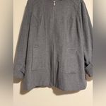 London Fog EUC  Grey Full Zip Up Hooded Coat with Pockets size 1X Photo 3