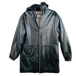 wilson's leather ‎ Hooded Leather Coat Full Zip Pockets Black Size M Capsule READ Photo 0