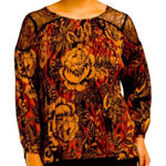 Sunny Leigh  PLUS PLEATED TOP WITH LACE SHOULDER, Burgundy,2x,NWT Photo 0